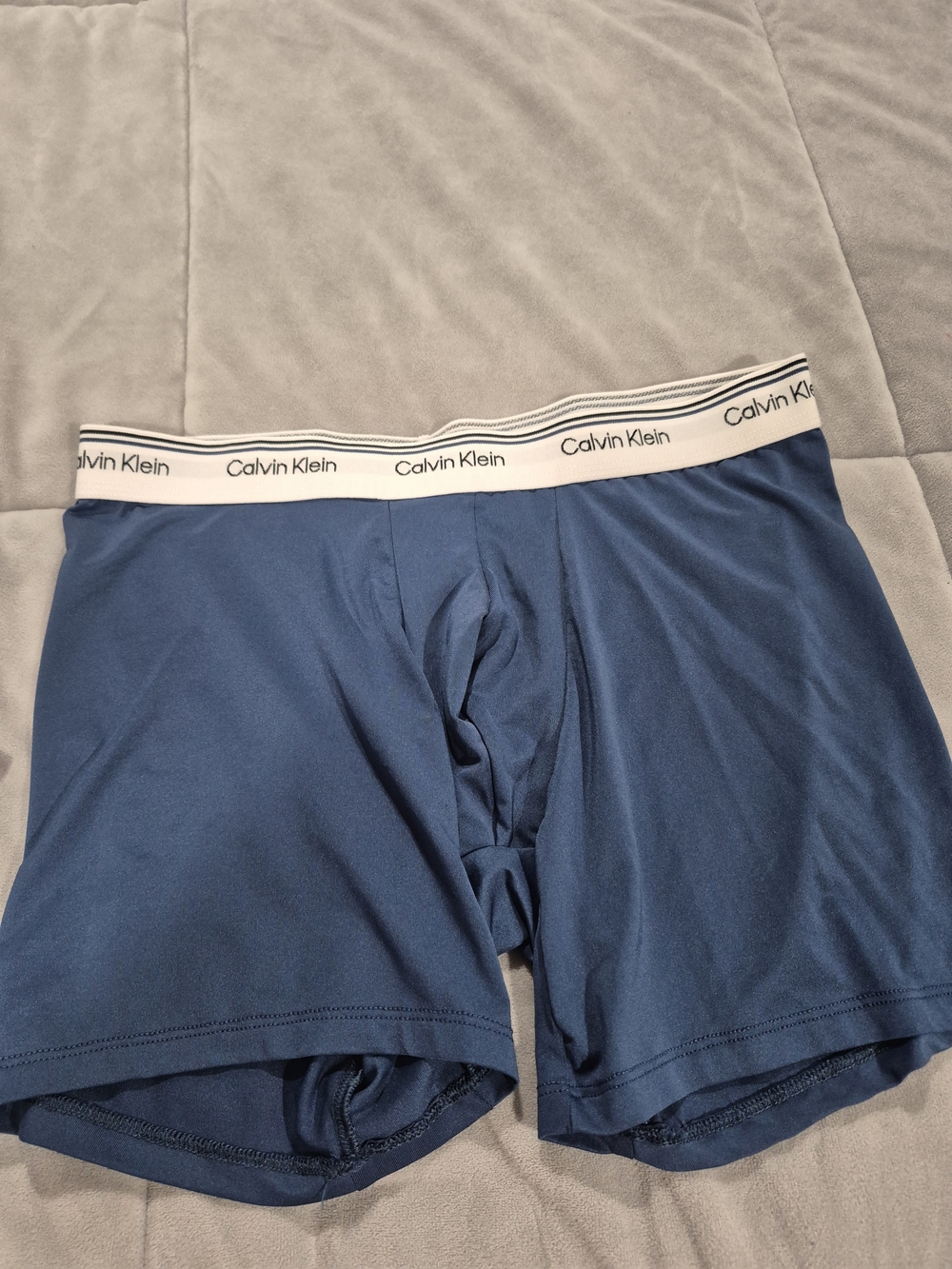 Calvin Klein Men’s Cotton Stretch Boxer Briefs – Navy & Gray Pack - Picture 3 of 8